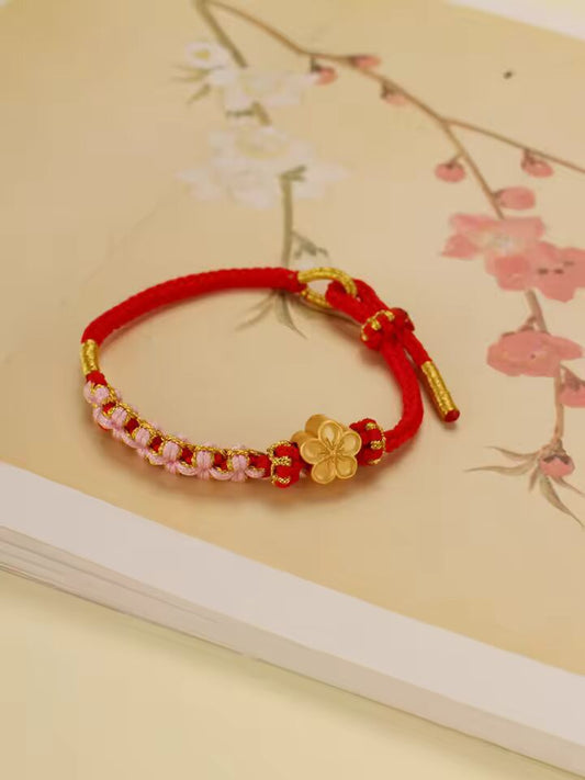 Epiphany 2022 Autumn New Peach bead Hand-woven Bracelet Vintage Bracelet Ethnic Style Bracelet Adjustable bracelet