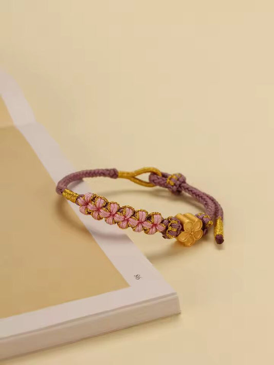Epiphany 2022 Autumn New Peach bead Hand-woven Bracelet Vintage Bracelet Ethnic Style Bracelet Adjustable bracelet