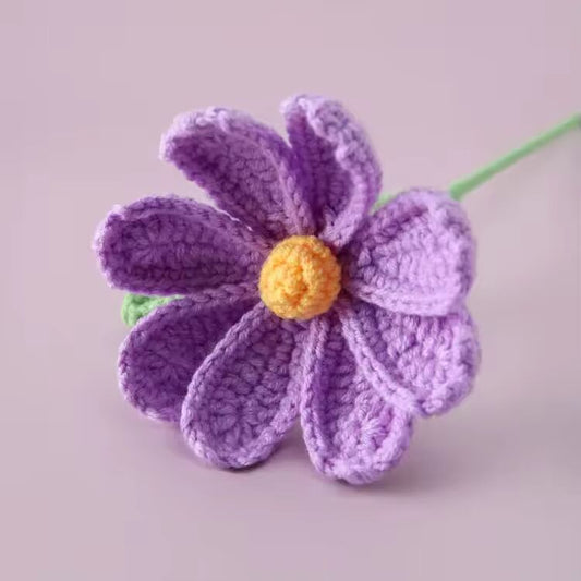 Finished Knitted Flower Creative Crochet Galsang Flowers Bouquet Cute Woven Flower Friends Mothers Day Gift Home Decor